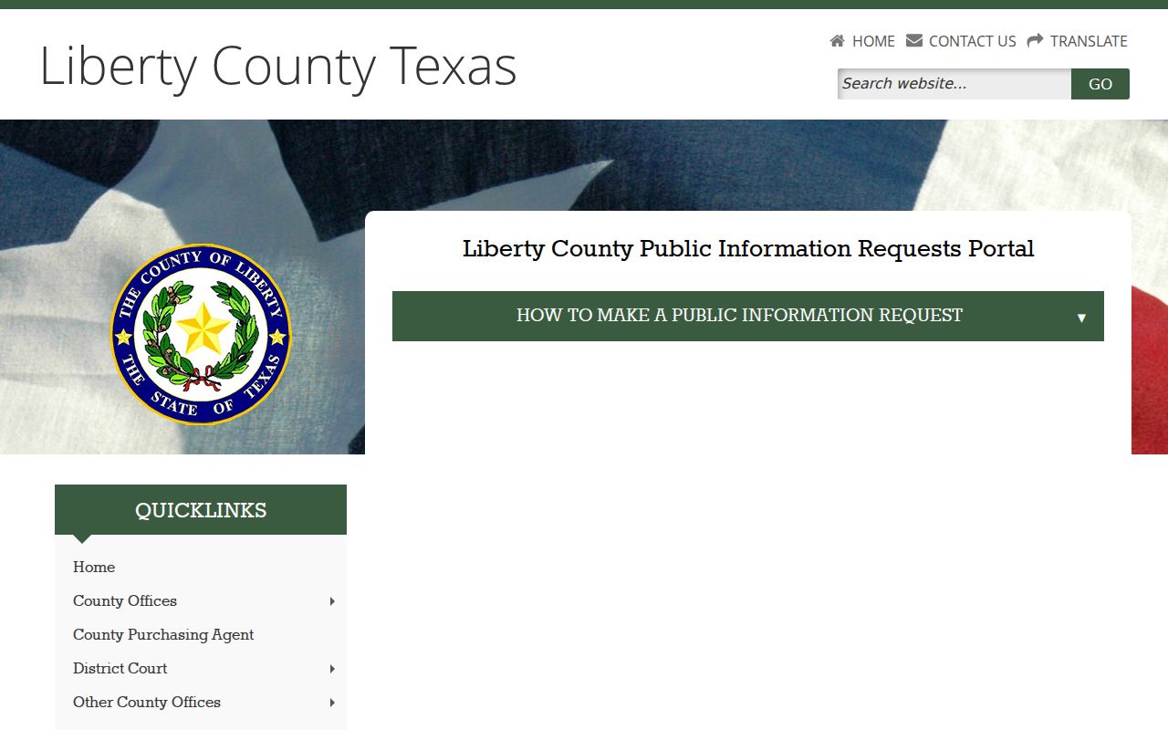 Liberty County warrant record access under the county Public Information Act process