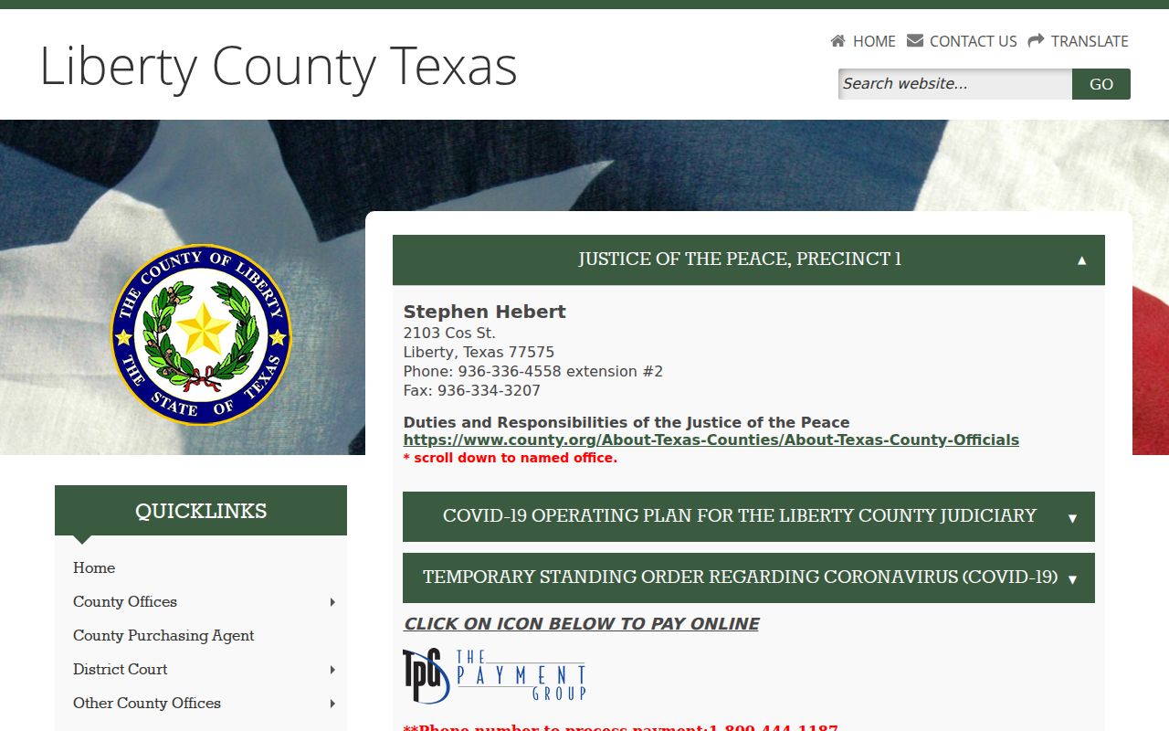 Liberty County bench warrant and traffic case access through JP Precinct 1