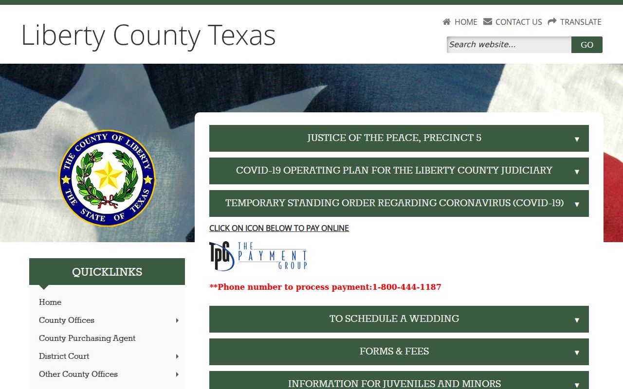 Liberty County bench warrant payment plan and community-service routes at JP Precinct 5
