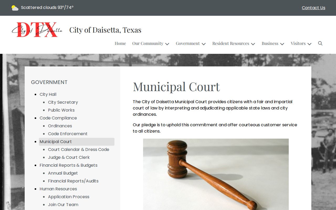 Liberty County Daisetta warrant access through the city's municipal court information